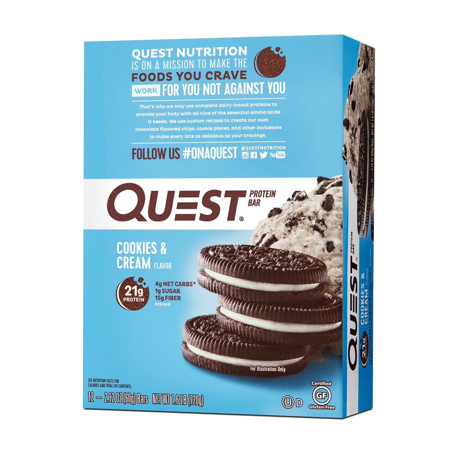Quest Bar &ndash; Cookies and Cream (12 Bars)